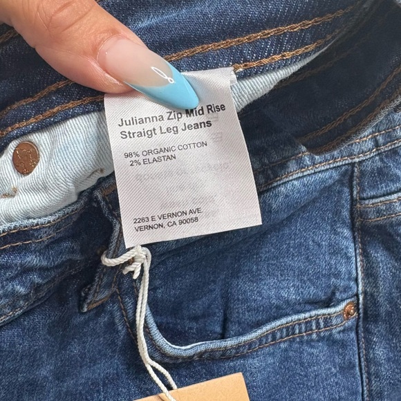 NWT Reformation Julianna Zip Mid Rise Straight Leg Jeans - Picture 4 of 6